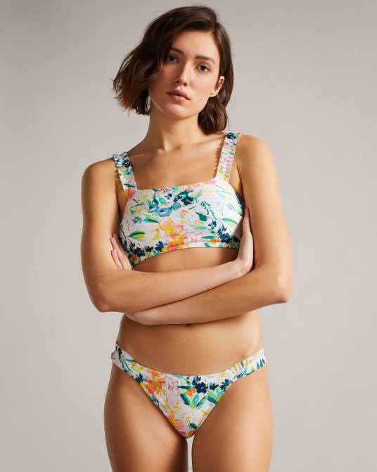 Ted Baker mujer 2ZFP608 ropa braguitas de bikini con estampado floral melray blanco
