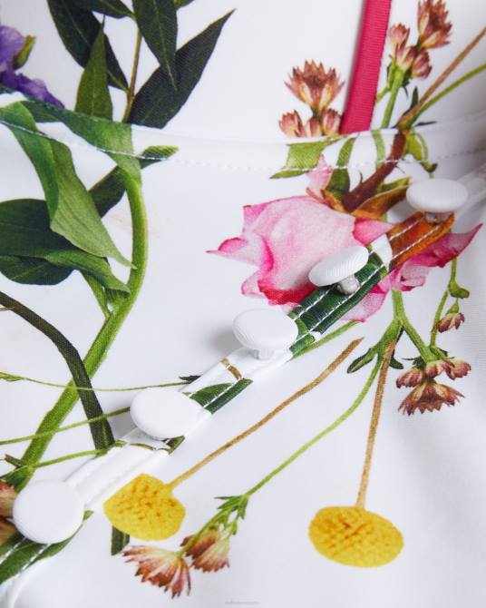 Ted Baker mujer 2ZFP226 ropa top de bikini largo con estampado floral royella blanco