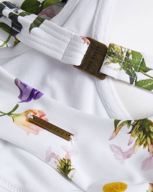 Ted Baker mujer 2ZFP226 ropa top de bikini largo con estampado floral royella blanco