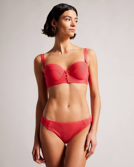Ted Baker mujer 2ZFP361 ropa top de bikini balconette con detalle de botones santine coral
