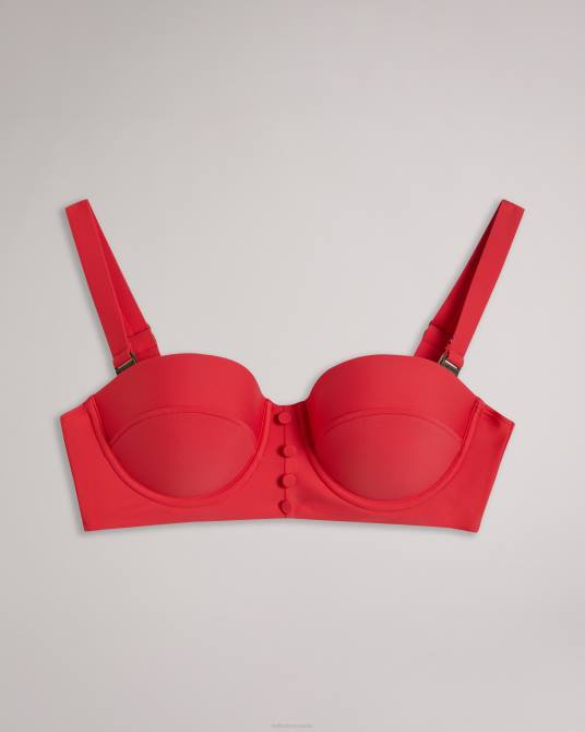 Ted Baker mujer 2ZFP361 ropa top de bikini balconette con detalle de botones santine coral