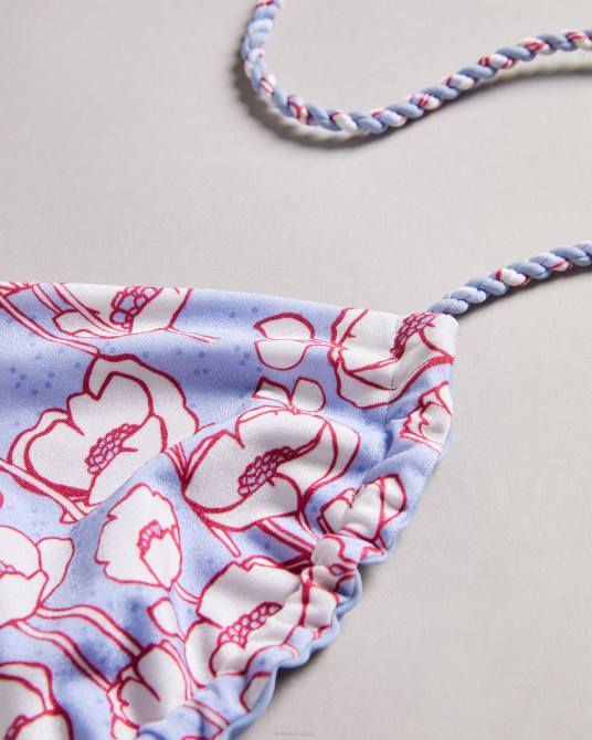 Ted Baker mujer 2ZFP387 ropa top de bikini reversible raela con estampado de amapolas azul