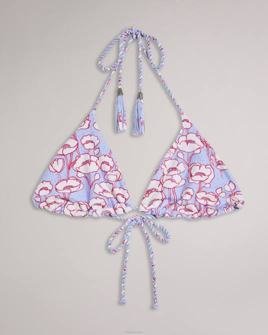 Ted Baker mujer 2ZFP387 ropa top de bikini reversible raela con estampado de amapolas azul