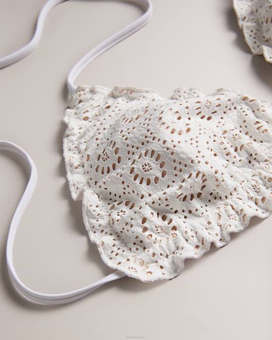 Ted Baker mujer 2ZFP405 ropa top de bikini de triángulo con detalle de volantes lileth blanco
