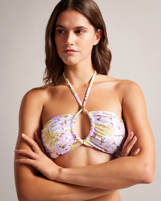 Ted Baker mujer 2ZFP415 ropa top de bikini con detalle de aberturas Telisea blanco