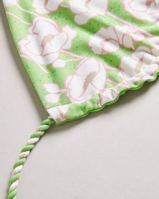 Ted Baker mujer 2ZFP416 ropa top de bikini reversible raela con estampado de amapolas verde