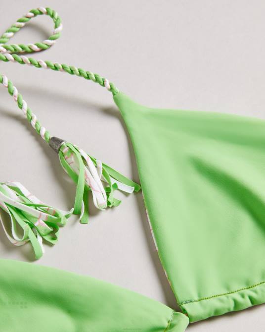 Ted Baker mujer 2ZFP416 ropa top de bikini reversible raela con estampado de amapolas verde