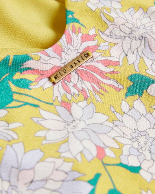 Ted Baker mujer 2ZFP467 ropa traje de baño con copas y tirantes plisados ​​adelisa floral amarillo medio