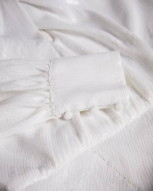 Ted Baker mujer 2ZFP137 ropa vestido largo drapeado con adornos de lentejuelas mayrose blanco