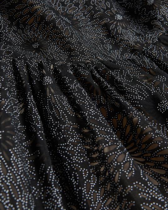 Ted Baker mujer 2ZFP16 ropa vestido largo meganie con mangas abullonadas y capas negro