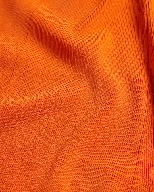 Ted Baker mujer 2ZFP255 ropa vestido largo marrlyy de punto de canalé naranja brillante