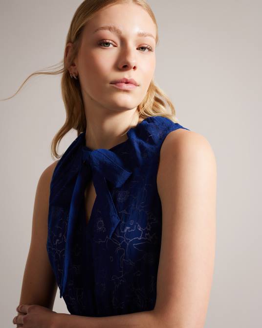 Ted Baker mujer 2ZFP127 ropa vestido corto asimétrico con capas timmia azul brillante