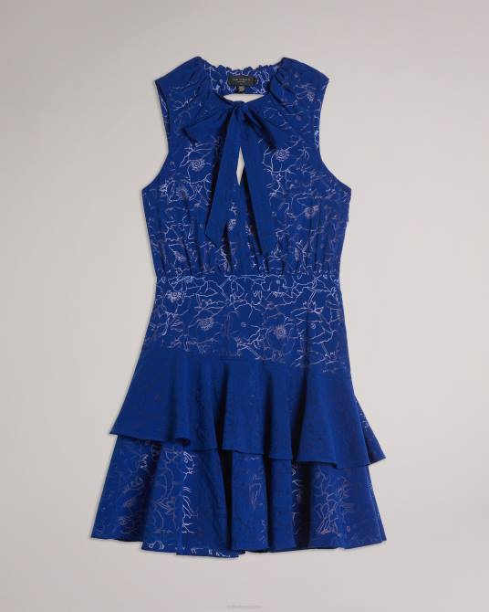 Ted Baker mujer 2ZFP127 ropa vestido corto asimétrico con capas timmia azul brillante