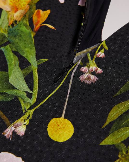 Ted Baker mujer 2ZFP181 ropa vestido de té corto con mangas abullonadas opallie negro