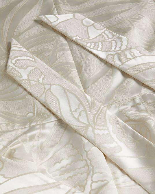 Ted Baker mujer 2ZFP229 ropa vestido corto Alannah de jacquard con mangas abullonadas natural