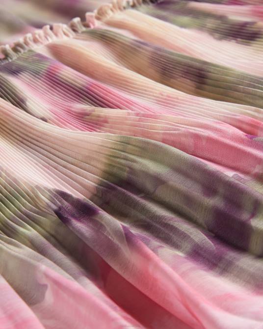 Ted Baker mujer 2ZFP24 ropa Amorita minivestido sin mangas con cintura floral borrosa coral