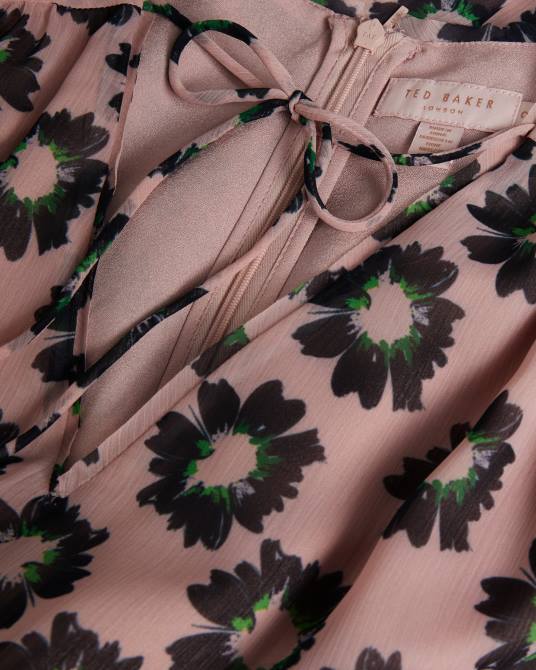 Ted Baker mujer 2ZFP257 ropa lucieey minivestido con vuelo y corte escalonado rosa