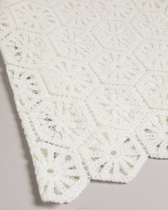 Ted Baker mujer 2ZFP273 ropa vestido recto mini de croché nella blanco