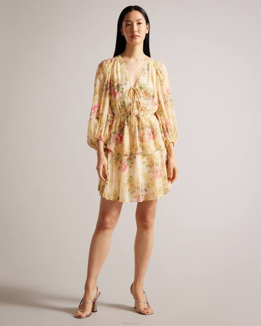 Ted Baker mujer 2ZFP293 ropa vestido corto a capas con estampado floral Hazy de Tamziiy broncearse