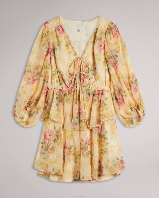 Ted Baker mujer 2ZFP293 ropa vestido corto a capas con estampado floral Hazy de Tamziiy broncearse
