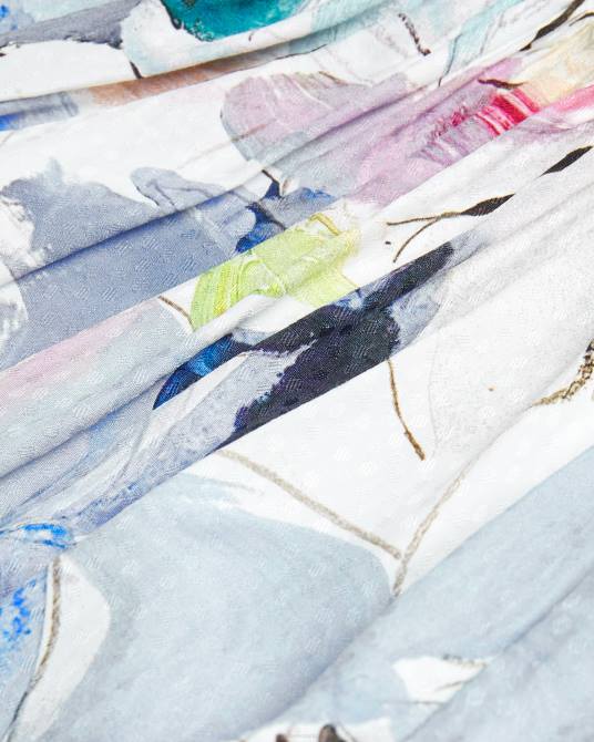 Ted Baker mujer 2ZFP324 ropa vestido corto con cinturón y estampado artístico Ritahh blanco