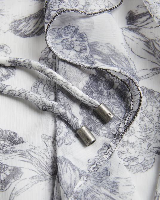 Ted Baker mujer 2ZFP378 ropa vestido corto giorgii con detalle de volantes blanco