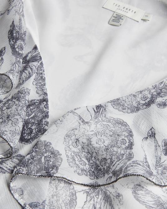 Ted Baker mujer 2ZFP378 ropa vestido corto giorgii con detalle de volantes blanco