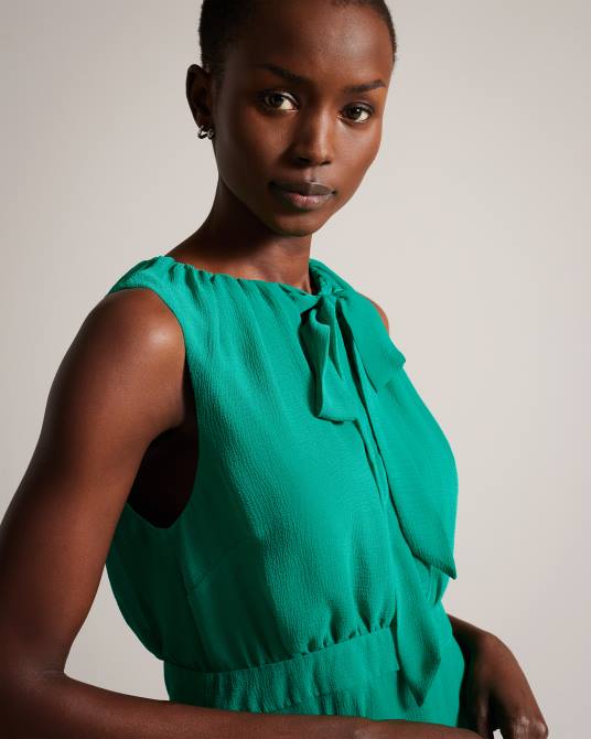 Ted Baker mujer 2ZFP459 ropa vestido corto asimétrico con capas de Zandaa verde