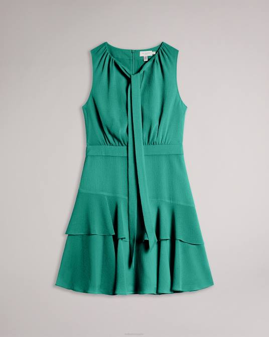 Ted Baker mujer 2ZFP459 ropa vestido corto asimétrico con capas de Zandaa verde