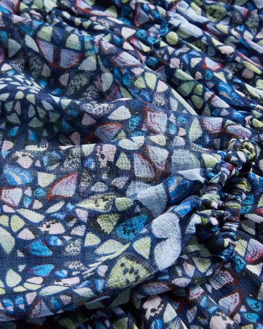 Ted Baker mujer 2ZFP74 ropa vestido corto con vuelo y capas rohzan azul medio