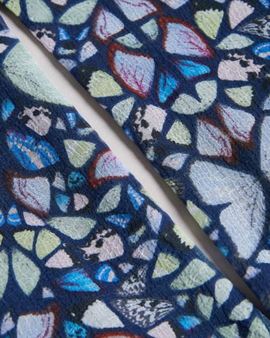 Ted Baker mujer 2ZFP74 ropa vestido corto con vuelo y capas rohzan azul medio