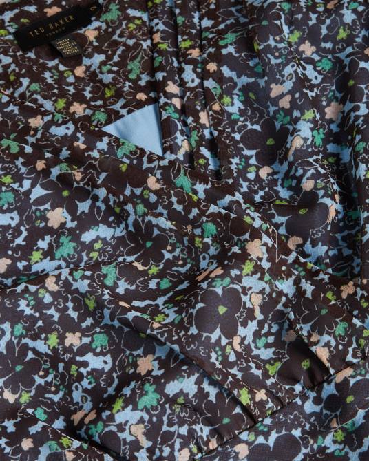 Ted Baker mujer 2ZFP80 ropa vestido corto cherela de manga larga estampado azul claro