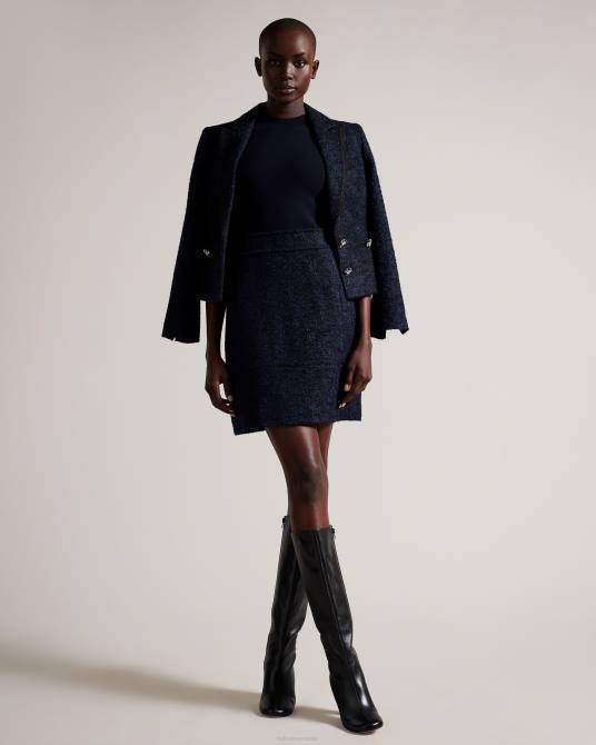 Ted Baker mujer 2ZFP81 ropa vestido corto skyie con corpiño de punto ajustado azul oscuro