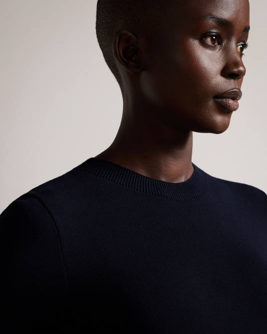 Ted Baker mujer 2ZFP81 ropa vestido corto skyie con corpiño de punto ajustado azul oscuro