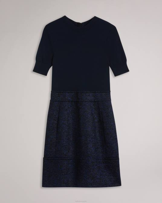 Ted Baker mujer 2ZFP81 ropa vestido corto skyie con corpiño de punto ajustado azul oscuro