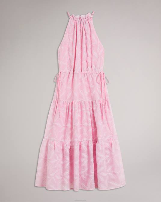 Ted Baker mujer 2ZFP174 ropa vestido miarose con cordón en la cintura y cuello halter lila