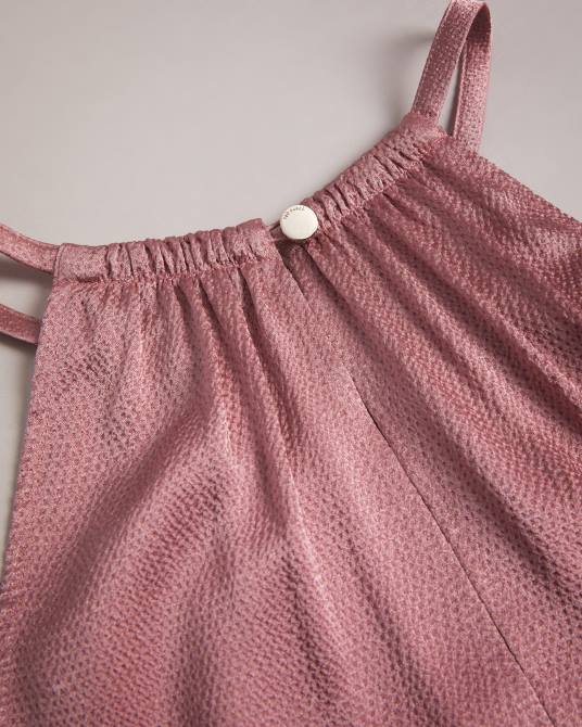 Ted Baker mujer 2ZFP193 ropa vestido midi con cuello halter roxieyy Rosado oscuro