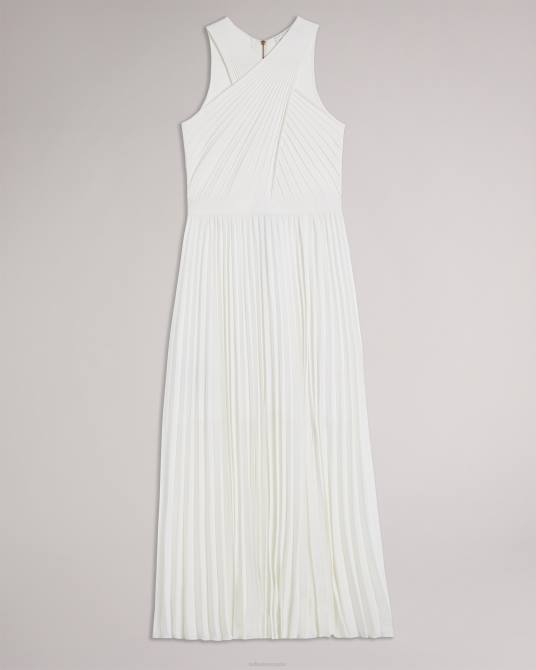 Ted Baker mujer 2ZFP210 ropa Vestido loueli plisado con parte delantera cruzada y corpiño de punto crema