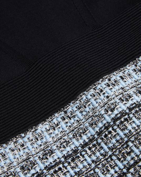 Ted Baker mujer 2ZFP228 ropa vestido recto con corpiño de punto diveena negro