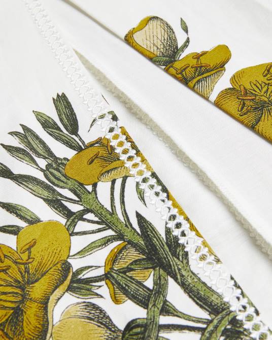 Ted Baker mujer 2ZFP292 ropa vestido de tubo con cuello cuadrado jasmmie botánico blanco