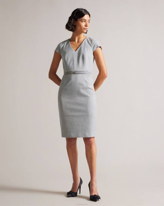 Ted Baker mujer 2ZFP401 ropa vestido lápiz michahd gris claro