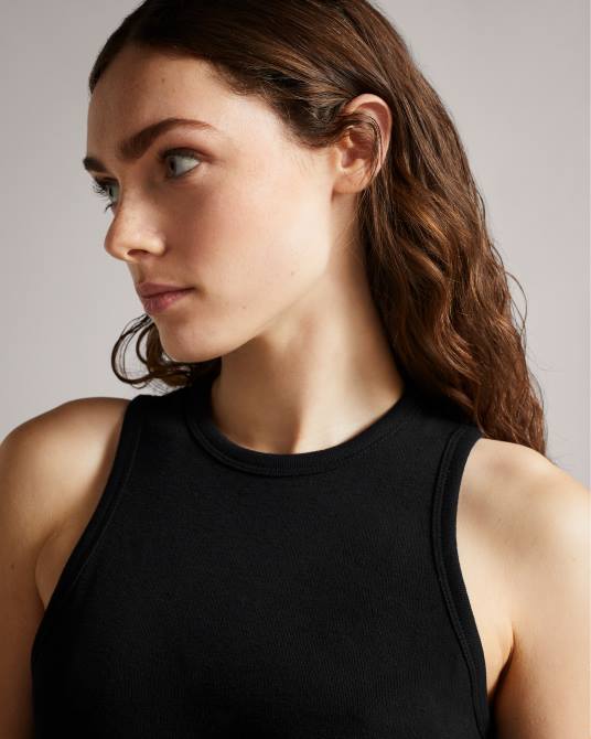 Ted Baker mujer 2ZFP413 ropa vestido de punto con nudo en la parte delantera livviaa negro