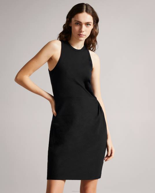Ted Baker mujer 2ZFP413 ropa vestido de punto con nudo en la parte delantera livviaa negro