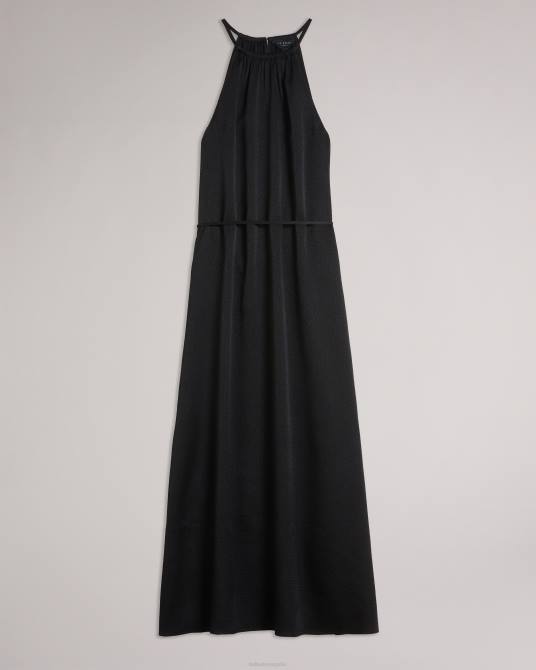 Ted Baker mujer 2ZFP474 ropa vestido midi con cuello halter roxieyy negro