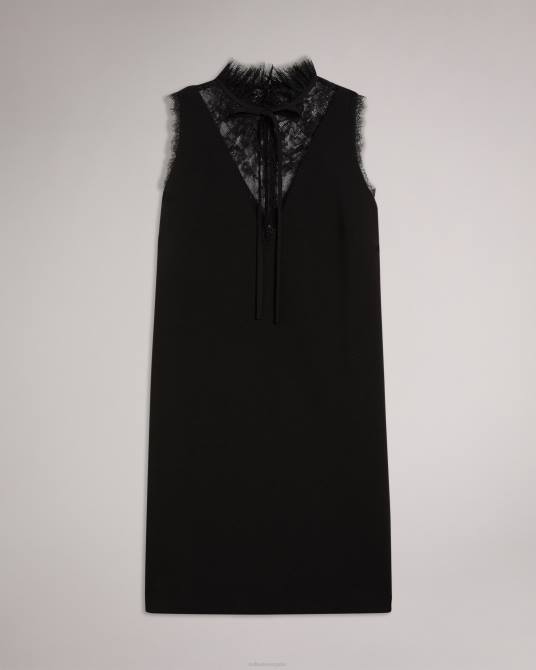 Ted Baker mujer 2ZFP52 ropa vestido camisero chharis con paneles de encaje negro