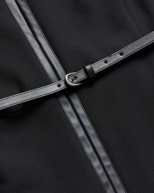 Ted Baker mujer 2ZFP72 ropa vestido de tubo halleid con paneles de piel sintética negro