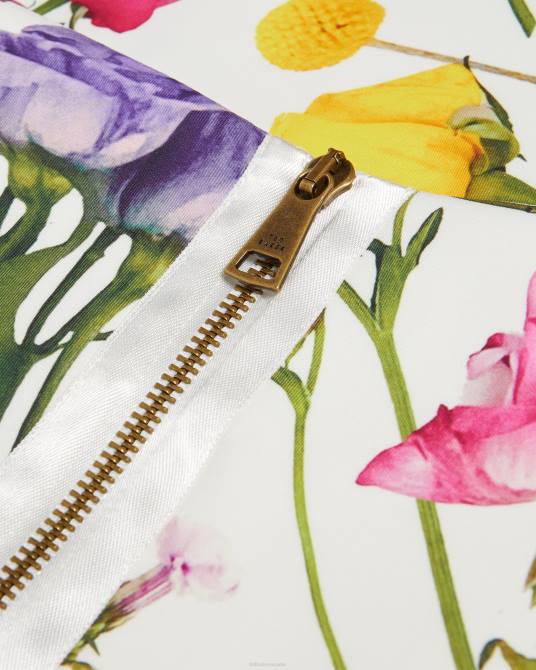 Ted Baker mujer 2ZFP171 ropa vestido ajustado con escote Bardot y estampado floral de Loveina blanco