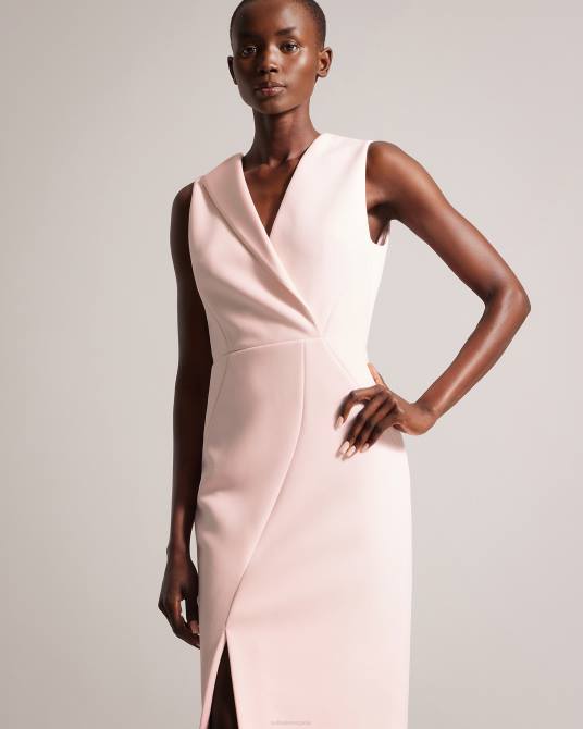 Ted Baker mujer 2ZFP175 ropa vestido ajustado con detalle de costura tilolah desnudo claro
