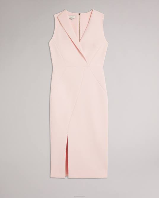 Ted Baker mujer 2ZFP175 ropa vestido ajustado con detalle de costura tilolah desnudo claro
