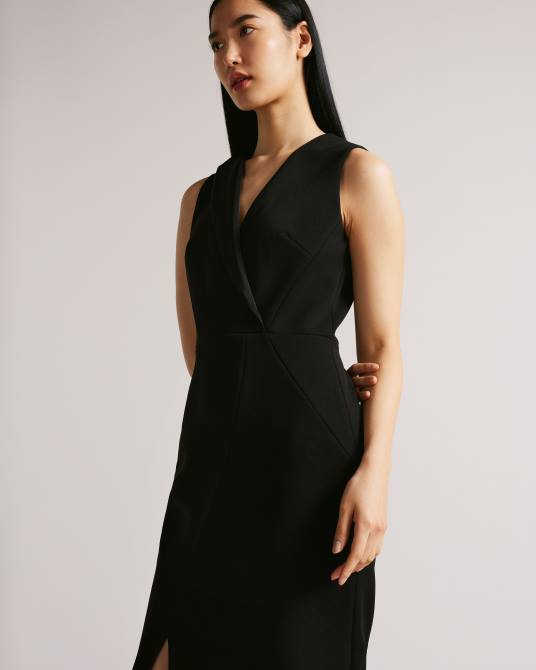 Ted Baker mujer 2ZFP262 ropa vestido ajustado con detalle de costura tilolah negro